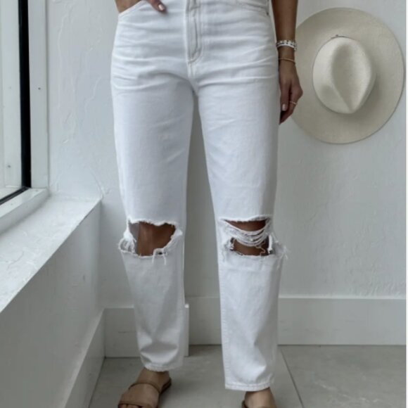 Citizens of Humanity Marlee Jeans White Straight Leg Breezeway Size 31 - Picture 2 of 6
